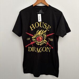 House of The Dragon Boxlunch Mens Shirt Size Medium Black Short Sleeve Eye Sword